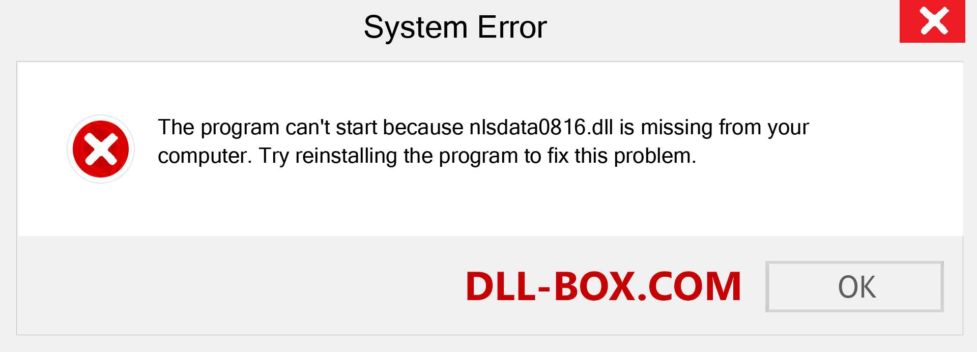 nlsdata0816.dll file is missing?. Download for Windows 7, 8, 10 - Fix  nlsdata0816 dll Missing Error on Windows, photos, images